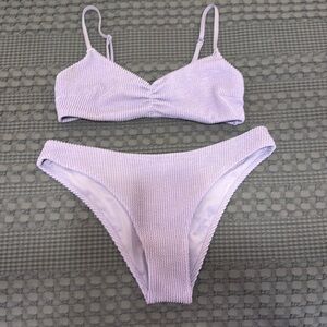 H&M lavender purple bikini size 10 bottom size 6 top fits like medium